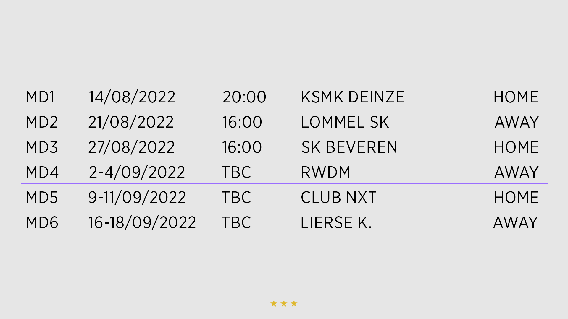 Découvrez le calendrier des RSCA Futures  Site officiel Royal Sporting Club Anderlecht